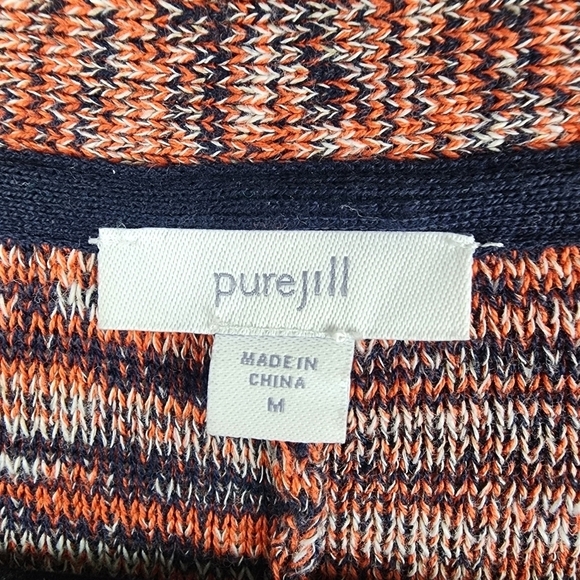 J. Jill Pure Jill Campari Marled‎ Space Dyed V-Neck Pullover Sweater Size Medium - Picture 4 of 7
